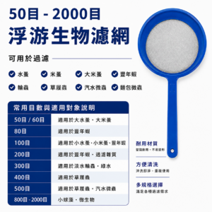 浮游生物濾網 50目 – 2000目